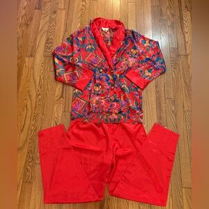 Vintage Victoria's Secret Gold Label Satin Double Breasted Pajama Set